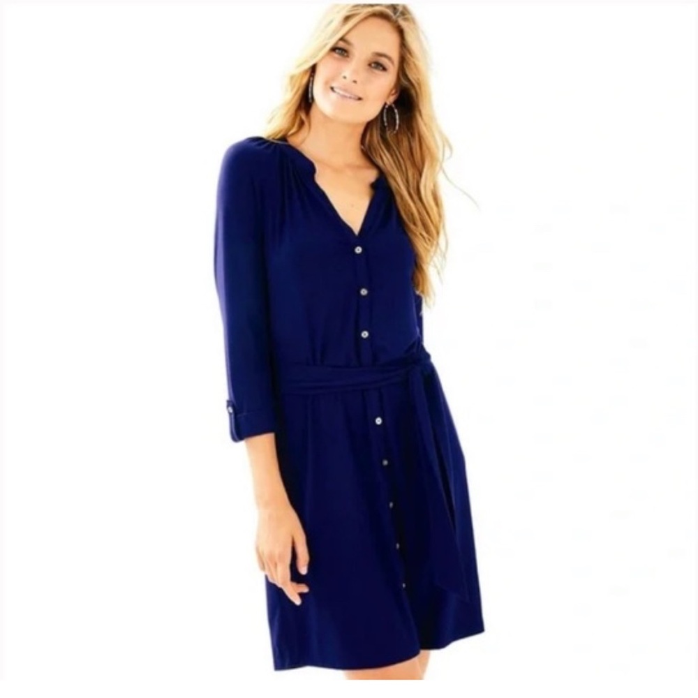 Lilly Pulitzer Bailor Dress- Sophisticated Navy